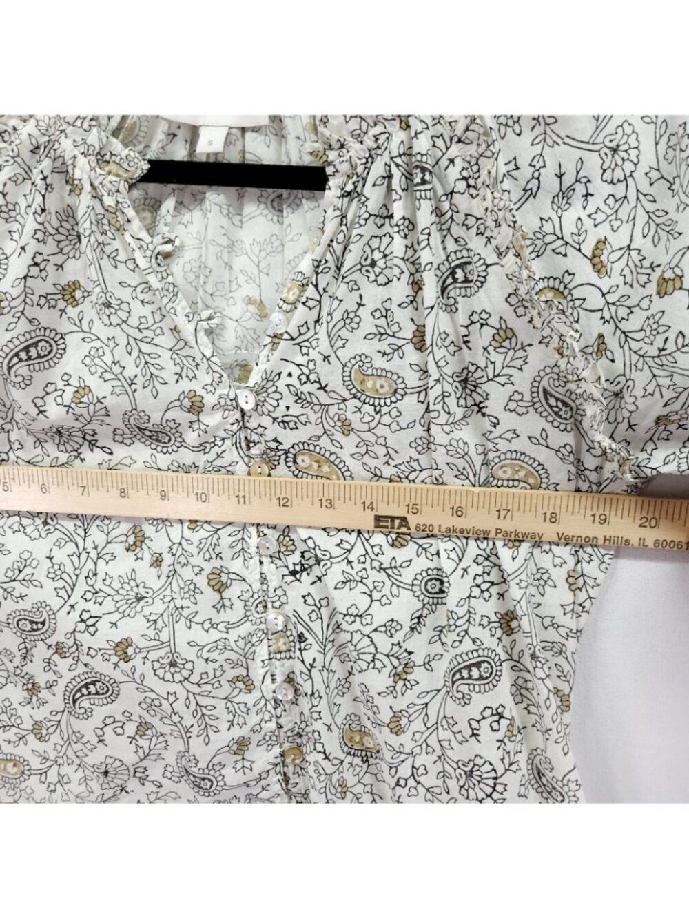 Cleobella Ivy Boho Peasant Top Womens Size Small  Ornate Paisley Floral Print - Picture 4 of 14